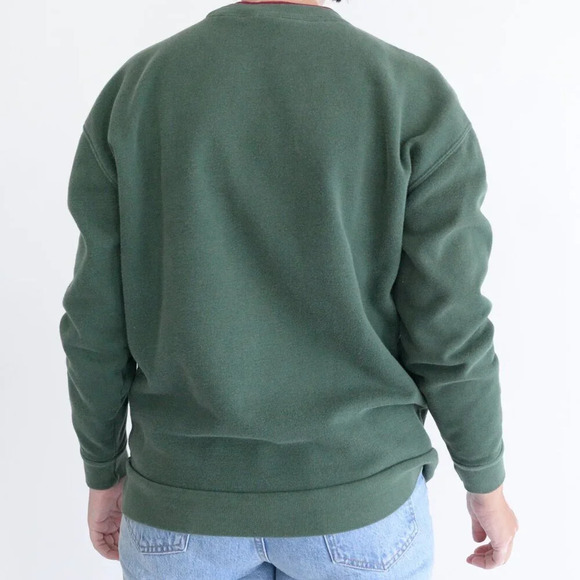 Vintage Croft And Barrow Green Embroidered Reindeer Festive Crewneck Sweater S - Picture 3 of 12